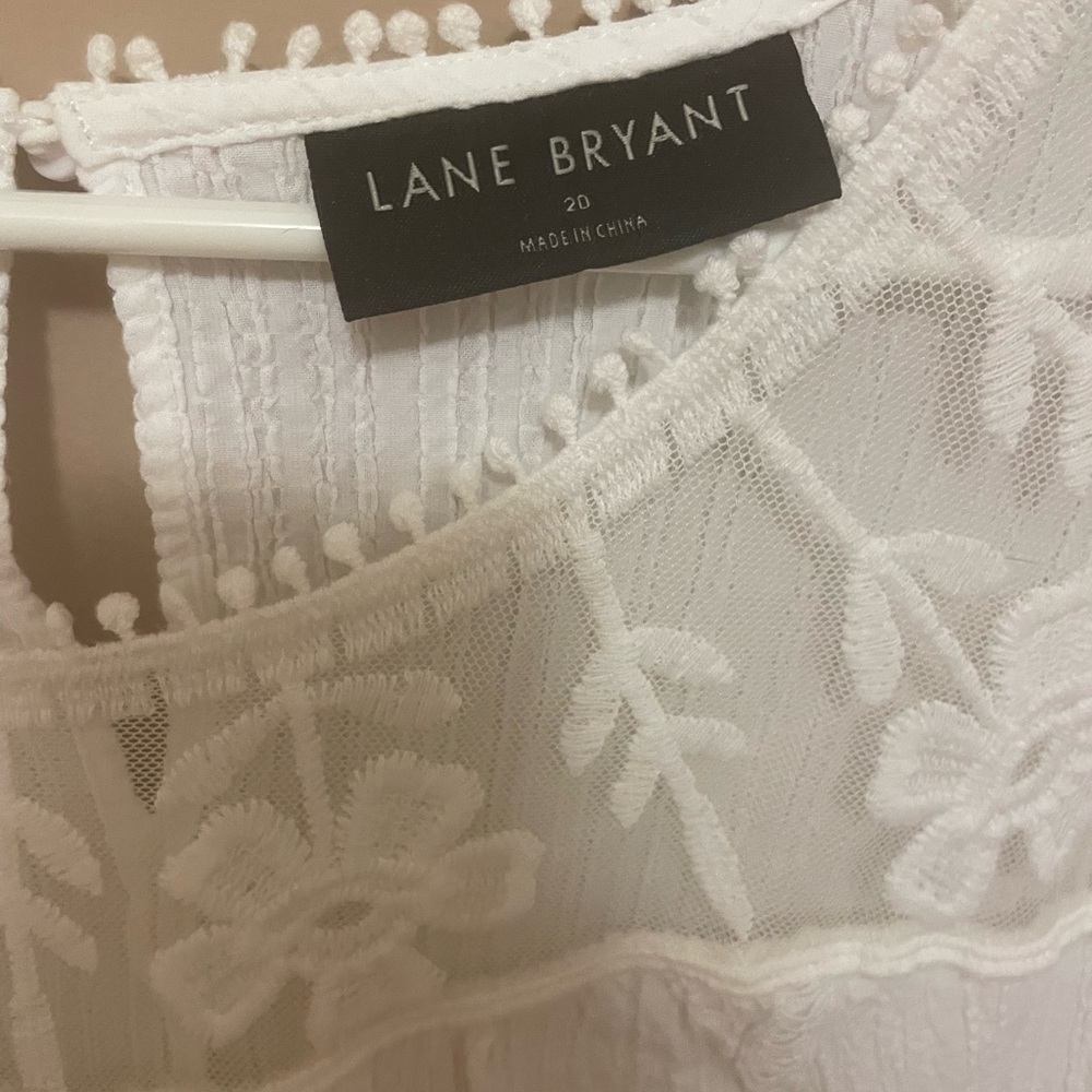 Lane Bryant White Floral Blouse - Picture 2 of 3
